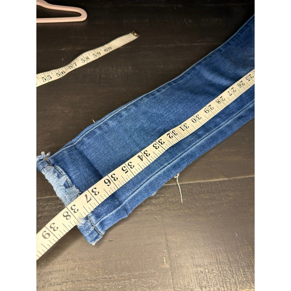 KanCan Women's Skinny Jeans Distressed Blue Denim - Picture 4 of 4